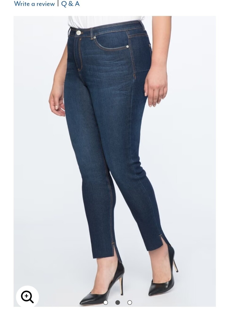 Eloquii Size 22 Dark Wash High-Rise Skinny Jeans with Ankle Slit NWT Plus Size